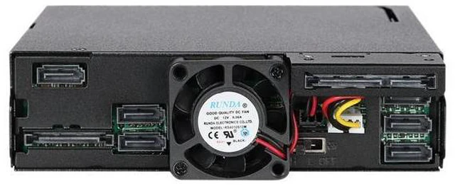 Alt view image 7 of 7 - ICY DOCK MB606SPO-B ToughArmor MB606SPO-B 6 x 2.5" SAS/SATA SSD/HDD & Ultra Slim ODD Backplane Cage for External 5.25" Bay