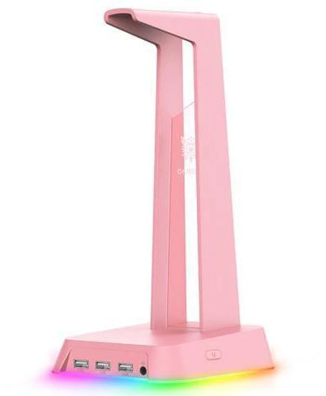 Main image of RGB Gaming Headphone Stand Computer Headset Desktop Display Holder Luminous Logo with 3 USB and 3.5mm Audio Ports