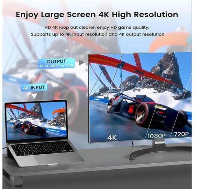 Alt view image 2 of 7 - Upgraded Capture Card for Streaming and Record in 4K, HDMI to USB 3.0 Video Capture Device, Game Capture Card with Microphone 4K HDMI Loop-Out for Nintendo Switch PS4/5/OBS/Camera/PC