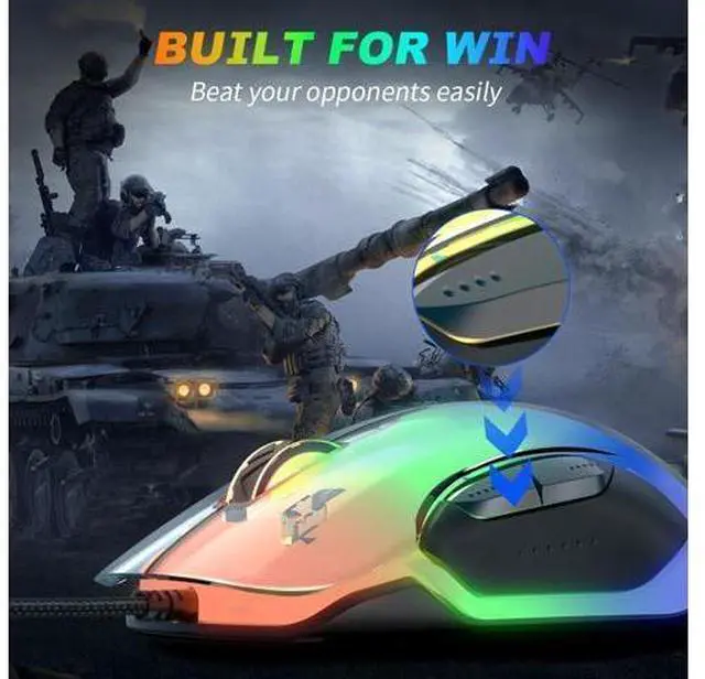 Alt view image 7 of 7 - Gaming Mouse, Wired Gaming Mouse 12,800 DPI Sensor, 8 Buttons Programmable Computer Gaming Mice, Lightweight Gaming Mouse Ergonomic Computer Mouse Gaming for Windows/PC/Mac/Laptop Gamer giyqxHw