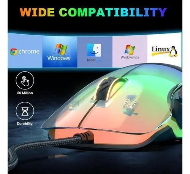 Alt view image 6 of 7 - Gaming Mouse, Wired Gaming Mouse 12,800 DPI Sensor, 8 Buttons Programmable Computer Gaming Mice, Lightweight Gaming Mouse Ergonomic Computer Mouse Gaming for Windows/PC/Mac/Laptop Gamer giyqxHw