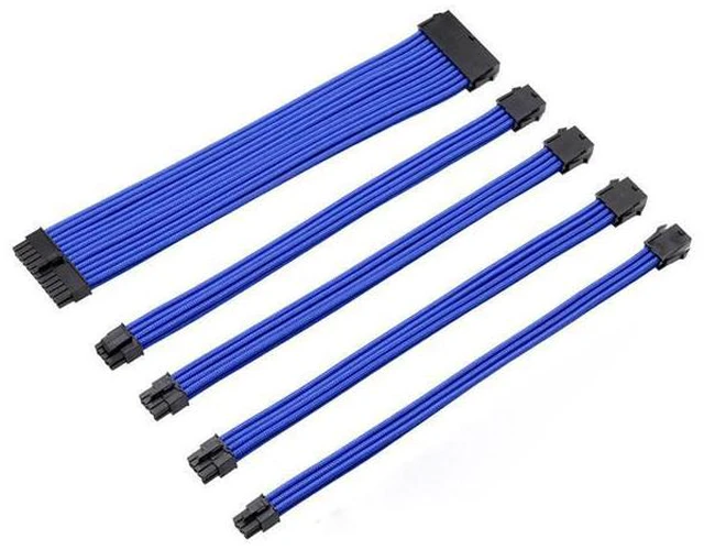Main image of ATX Power Supply Extension Cable PC GPU CPU 24Pin A-TX , 8PIN 4+4Pin EPS , 8PIN 6+2Pin PCI-E , 6Pin PCI-E, Power Supply Sleeved Wire Computer Connectors Transfer Cord for Computer PC GPU CPU