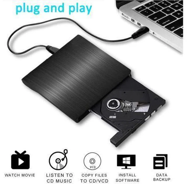 Alt view image 2 of 7 - External DVD Drive USB3.0, DVD / CD Burner, Portable USB CD Drive for All Laptops and Desktops, Notebook, Compatible with Windows XP / Win8.1 / Wind10 / Vista / 7, Linx , Mac10 OS system giyqxHw