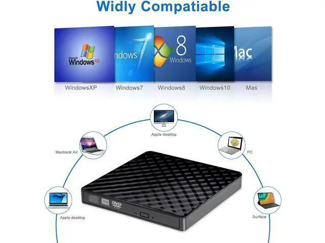 Alt view image 4 of 7 - External CD DVD Drive, USB 3.0 Type-C CD DVD +/-RW Optical Drive USB C Burner Slim CD/DVD ROM Rewriter Writer Reader Portable for PC Laptop Desktop MacBook Mac Windows 7/8.1/10 Linux OS Mac