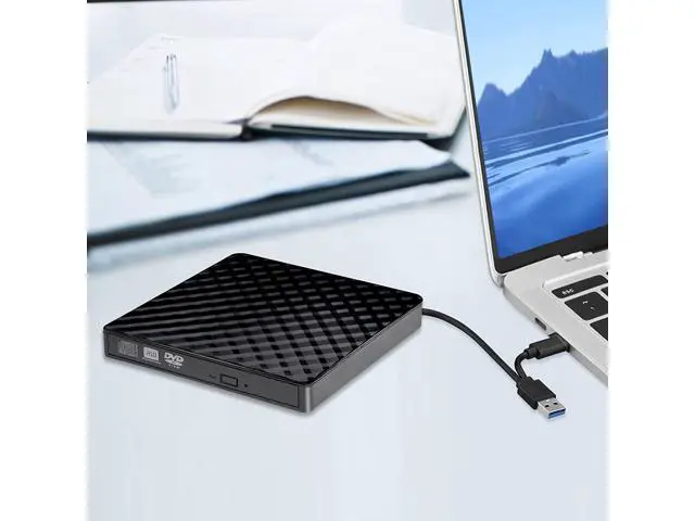 Alt view image 7 of 7 - External CD DVD Drive, USB 3.0 Type-C CD DVD +/-RW Optical Drive USB C Burner Slim CD/DVD ROM Rewriter Writer Reader Portable for PC Laptop Desktop MacBook Mac Windows 7/8.1/10 Linux OS Mac
