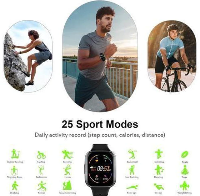 Alt view image 5 of 7 - Smart Watch, 1.69" HD Touch Screen Fitness Watch for Men Women, 25 Sports Modes Fitness Tracker with Heart Rate Sleep Monitor, Pedometer Activity Trackers, IP68 Waterproof Smartwatch for Android IOS