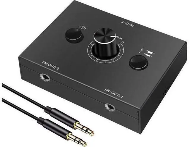 Main image of 3.5mm Audio selector 3.5mm Audio Switch Audio Switcher, Passive Speaker Headphone Manual Selector Splitter Box Audio Sharing (2-IN-1-OUT/1-IN-2-OUT) , No External Power Required
