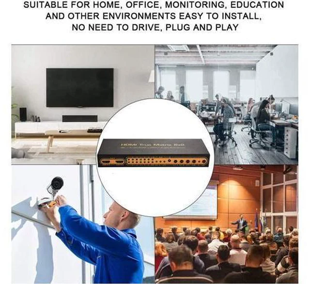 Alt view image 7 of 7 - 4K HDMI Matrix Switch 6x2, 6 in 2 Out Video Multi-viewer Switcher Splitter Audio Extractor Multiviewer with IR Remote- Support Ultra HD 4K x 2K, 3D 1080P @60hz,ARC,PIP, EDID giyqxHw