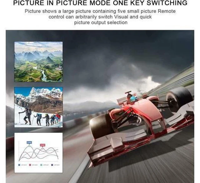 Alt view image 6 of 7 - 4K HDMI Matrix Switch 6x2, 6 in 2 Out Video Multi-viewer Switcher Splitter Audio Extractor Multiviewer with IR Remote- Support Ultra HD 4K x 2K, 3D 1080P @60hz,ARC,PIP, EDID giyqxHw