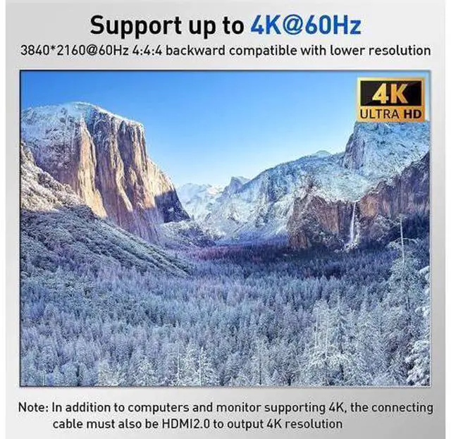 Alt view image 3 of 7 - 4 Port USB 3.0 HDMI KVM Switch Support 4K@60Hz 2K@120Hz RGB 4:4:4 Simulation EDID, HDMI Switch 4 in 1 Out with 4 USB 3.0 Port for Keyboard Mouse Printer,with Controller, USB3.0 Cables and HD-MI Cables