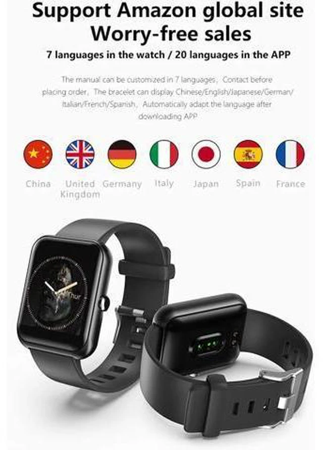 Alt view image 3 of 7 - Smartwatch Fitness Tracker with Heart Rate Blood Pressure Blood Oxygen Sleep Monitor, Drink Reminder Message Reminder Activity Tracker Smart Watch Pedometer Step Counter for Kids Man Women