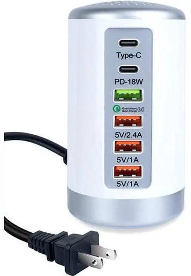 Main image of USB C Charging Station with 6 Ports, 65W PD & QC Multiport USB Desktop Charger Fast Charging Hub for iPhone 13/13pro Max 12/12 Mini/12Pro/12 Pro Max/11/11 Pro iPad AirPod,Tablets, Smartphones