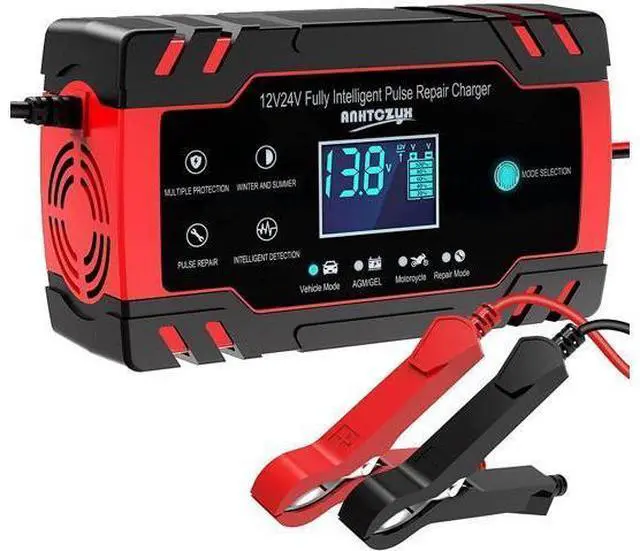 Main image of Car Battery Charger 8-Amp, 12V/24V Smart Automatic Car Battery Charger with 6 Charging Mode and LCD Screen, Intelligent Charges, Repairs, Maintains Car Motorcycle Boat Mower Battery giyqxHw