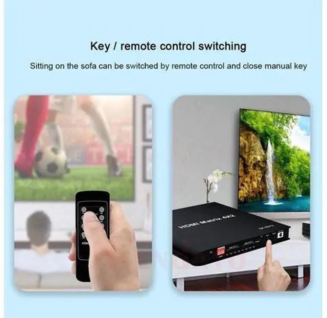 Alt view image 3 of 7 - HDMI Matrix 4 in 2 Out 8K @60Hz,8K 4x2 HDMI 2.1 True Matrix Switcher Conmutador Switch 4K @120Hz HDR HDCP 2.3 HDMI Splitter 4 In 2 Out HDMI Switcher Box for PS4 TV Box PC To HDTV