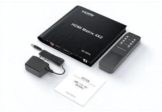 Alt view image 7 of 7 - HDMI Matrix 4 in 2 Out 8K @60Hz,8K 4x2 HDMI 2.1 True Matrix Switcher Conmutador Switch 4K @120Hz HDR HDCP 2.3 HDMI Splitter 4 In 2 Out HDMI Switcher Box for PS4 TV Box PC To HDTV