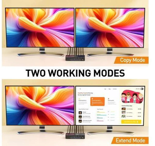 Alt view image 3 of 7 - AUTYUE 8K Displayport KVM Switch 2 Monitors 3 Computer, Dual Monitors USB 3.0 Displayport KVM Switcher, Supports 8K@60Hz for 3 DP Port PC Share 2 DP Monitors, Keyboard and Mouse, included Wired Remote