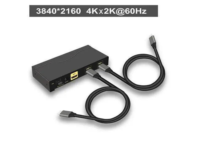 Alt view image 2 of 7 - USB Type-C KVM Switch, 2 Port USB-C KVM Switch with Cable Support Windows 10, Mac OS 10, Android 9.0 or Above