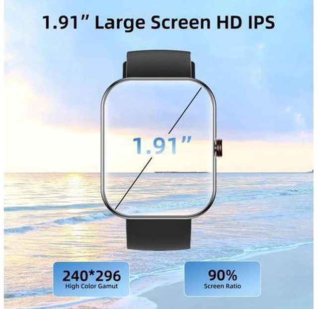 Alt view image 2 of 6 - Smart Watch(Answer/Make Calls), 1.91" HD Touch Screen Fitness Watch with Blood Oxygen Heart Rate Sleep Monitor, 100+ Sports Modes, IP68 Waterproof Men's Women's Activity Trackers for Android iOS