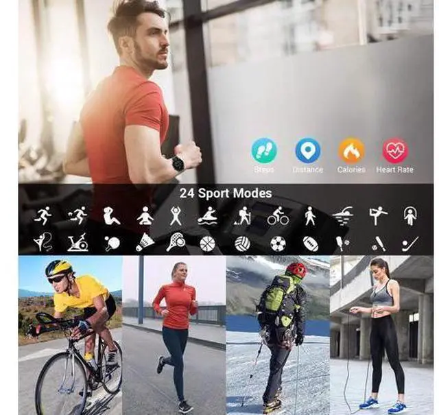 Alt view image 3 of 7 - Smart Watch for Men Women Fitness Watch IP68 Waterproof Smartwatch 1.3" Round Touch Screen Activity Tracker Sport Watches with Heart Rate Sleep Monitor Digital Watches Step Counter for Android iOS