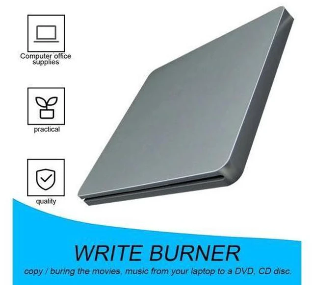 Alt view image 3 of 6 - DVD-RW Laptop External DVD Burner Drives Box Enclosure Case Suction Super Slim USB 2.0 Slot DVD Portatil Drive blu ray