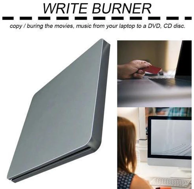 Alt view image 4 of 6 - DVD-RW Laptop External DVD Burner Drives Box Enclosure Case Suction Super Slim USB 2.0 Slot DVD Portatil Drive blu ray