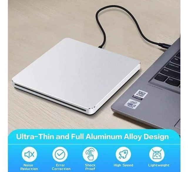 Alt view image 4 of 7 - NOLYTH External CD/DVD Drive for Laptop CD DVD Burner USB 3.0 Type-C DVD Player for Computer Disk Drive Slim DVD Drive Writer CD Reader Optical Drive for Computer Laptop PC Windows Desktop Mac