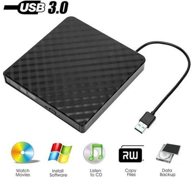 Main image of External CD/DVD Drive, USB 3.0 Ultra Slim Portable DVD Writer External USB CD Drive DVD ROM CD Player/Rewriter +/-RW writer Burner player, Great Compatible With Windows/Mac OS/Laptop/PC/Desktops