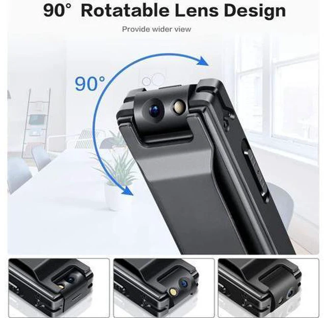 Alt view image 2 of 7 - Camera no WiFi Needed - Mini Body Camera Video Recorder - Camera Motion Activated - Nanny Small Cam - Tiny Camera - Small Security Camera for Home and Office (with 32G high-Speed Memory Card)