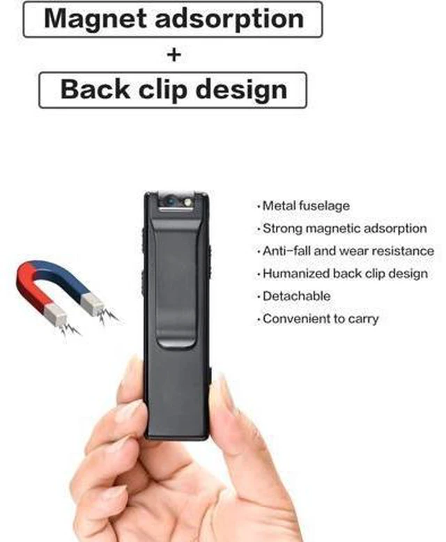 Alt view image 5 of 7 - Camera no WiFi Needed - Mini Body Camera Video Recorder - Camera Motion Activated - Nanny Small Cam - Tiny Camera - Small Security Camera for Home and Office (with 32G high-Speed Memory Card)