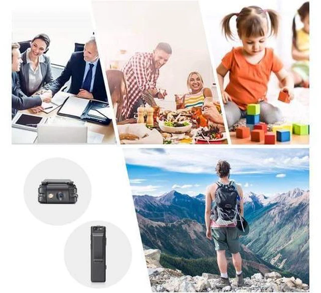 Alt view image 7 of 7 - Camera no WiFi Needed - Mini Body Camera Video Recorder - Camera Motion Activated - Nanny Small Cam - Tiny Camera - Small Security Camera for Home and Office (with 32G high-Speed Memory Card)