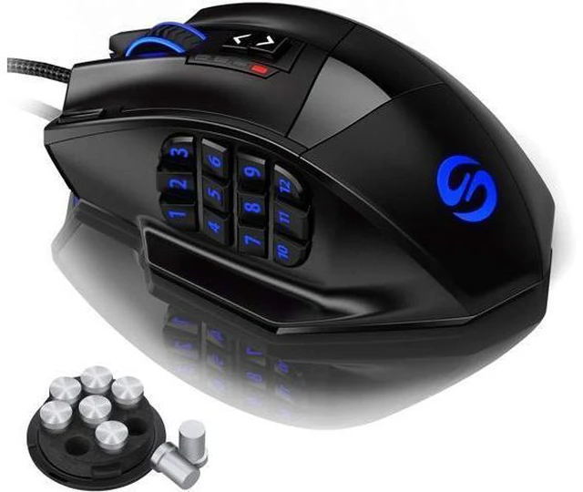 Main image of UtechSmart Venus RGB Gaming Mouse, Wired 16400 DPI High Precision Laser Programmable MMO Computer Gaming Mice