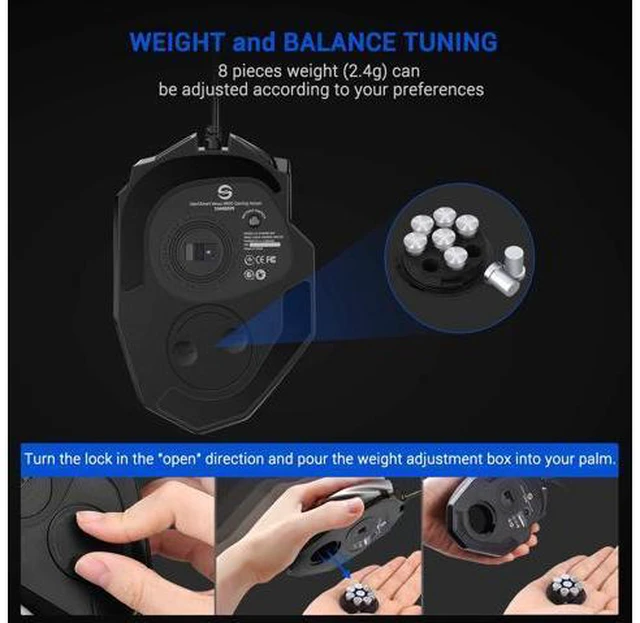 Alt view image 6 of 7 - UtechSmart Venus RGB Gaming Mouse, Wired 16400 DPI High Precision Laser Programmable MMO Computer Gaming Mice
