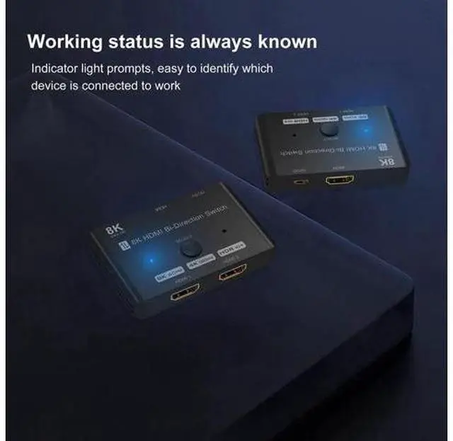 Alt view image 5 of 7 - HDMI 2.1 Switch 8K Bi-Directional HDMI Switcher 2 in 1 Out HDMI Splitter 1 in 2 Out Supports 4K@120Hz, 8K@60Hz 48Gbps,HDCP 2.3,ARC,VRR for Xbox X, PS5, Blu-Ray, 8K UHD TV, Monitor and Projector