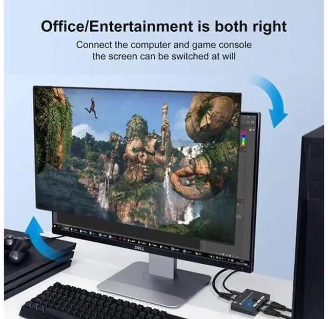 Alt view image 6 of 7 - HDMI 2.1 Switch 8K Bi-Directional HDMI Switcher 2 in 1 Out HDMI Splitter 1 in 2 Out Supports 4K@120Hz, 8K@60Hz 48Gbps,HDCP 2.3,ARC,VRR for Xbox X, PS5, Blu-Ray, 8K UHD TV, Monitor and Projector