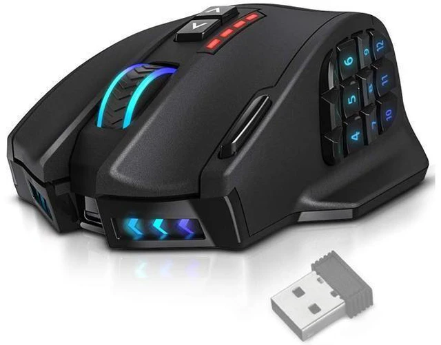 Main image of UtechSmart VENUS Pro RGB MMO Wireless Gaming Mouse, 16,000 DPI Optical Sensor, 2.4 GHz transmission technology, Palm Grip Ergonomic Design, Chroma RGB Lighting, 16 programmable buttons, Up to 70 Hours