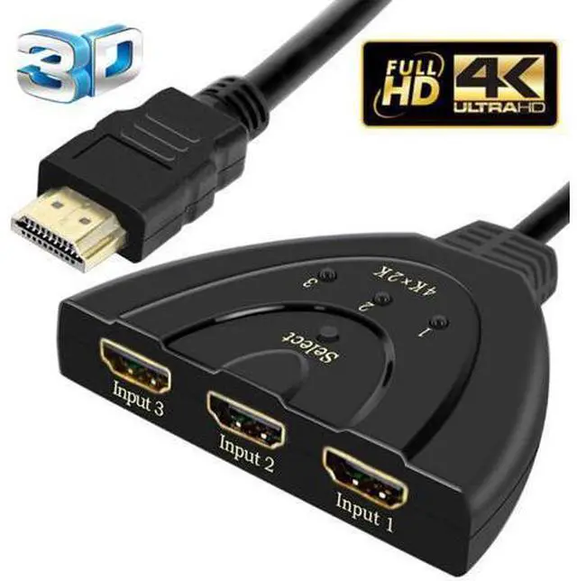 Main image of 3 Port Auto HDMI Switch Switcher Splitter Hub Box Adapter HD 4K x 2k HDTV