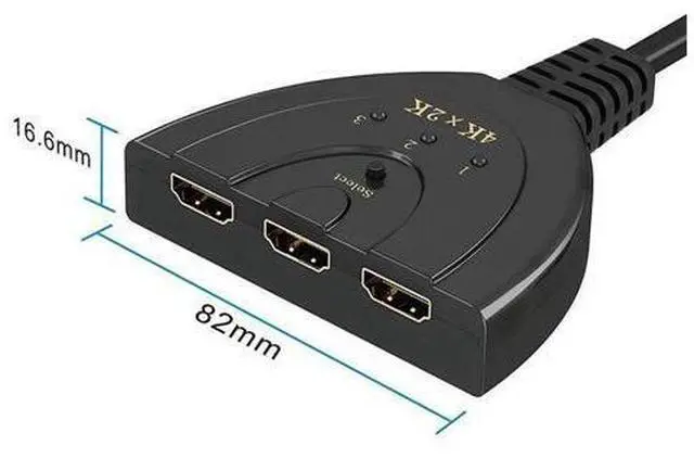 Alt view image 5 of 7 - 3 Port Auto HDMI Switch Switcher Splitter Hub Box Adapter HD 4K x 2k HDTV