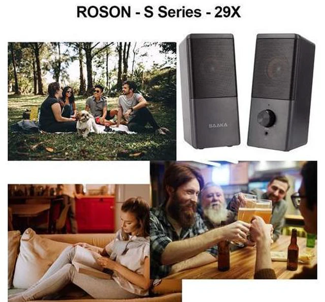 Alt view image 5 of 7 - Computer Speaker, Compact Size Speaker With Headphone Jack, Enhanced Bass And Volume Control, Stereo 2.0 Usb Powered 3.5Mm Aux Multimedia Speakers For Laptop/Desktop/Tablets/Phone (Black)