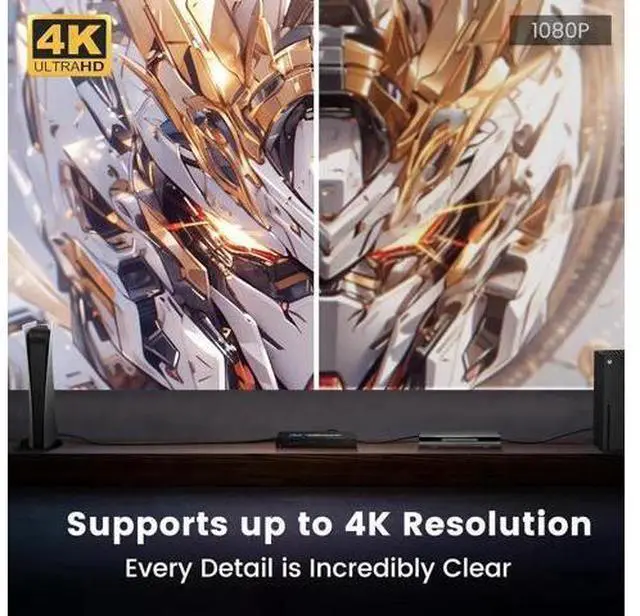 Alt view image 7 of 7 - 4K HDMI Switch 7x1, 4K@60Hz 7 in 1 Out HDMI Switcher Selector with IR Remote Control, Supports HDCP 2.2 4K@60Hz UltraHD HDR10 3D HD1080P Dolby DST, HDMI Splitter for PS4 Xbox Fire Stick