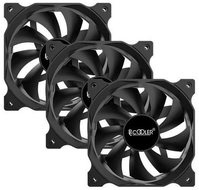 Main image of 120mm Case Fan 3 Pack Dark Night Series, 3M120FAN-HY High Performance Cooling PC Fan - Efficient Hydraulic Bearing - Low Vibration and Quiet Computer Fans for PC Fan, 120mm Fan