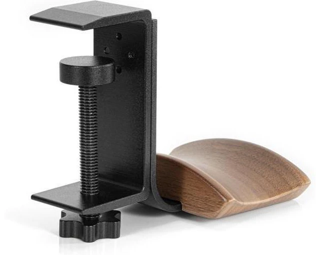 Alt view image 6 of 7 - Headphone Holder with 6cm Wide Walnut Headrest,Adjustable Clamp-on Headset Stand Desk Headset Holder for Over Ear and Gaming