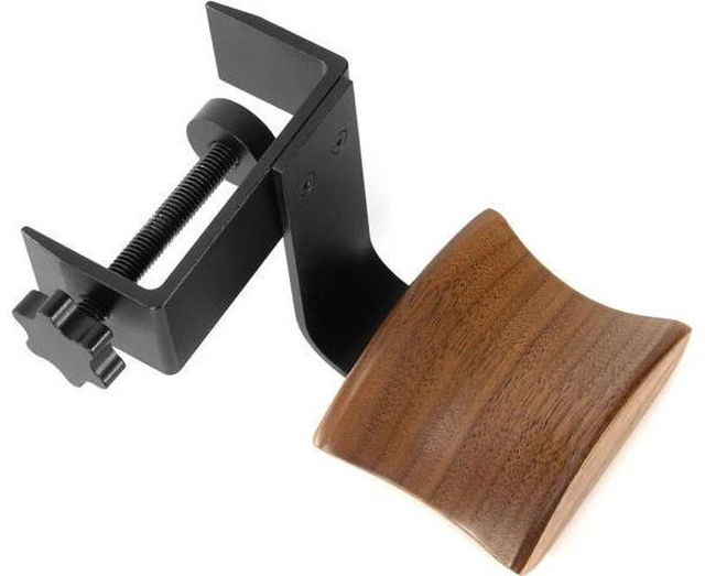 Alt view image 7 of 7 - Headphone Holder with 6cm Wide Walnut Headrest,Adjustable Clamp-on Headset Stand Desk Headset Holder for Over Ear and Gaming