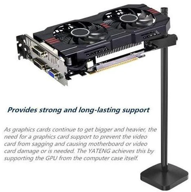 Alt view image 5 of 7 - Universal VGA Graphics Card Holder Graphics Card GPU Brace Support Graphics Card Support Frame Video Card Sag Holder Bracket, Anodized Aerospace Aluminum for Computer Cases (Black)