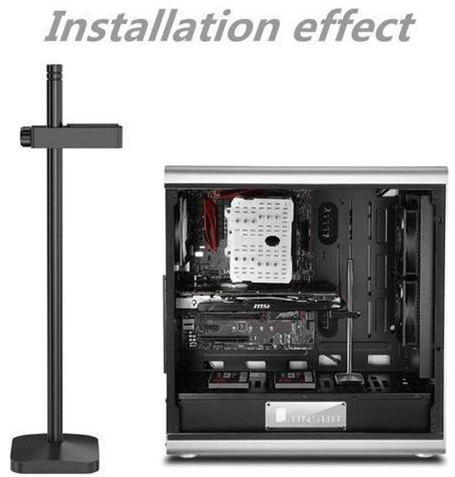 Alt view image 6 of 7 - Universal VGA Graphics Card Holder Graphics Card GPU Brace Support Graphics Card Support Frame Video Card Sag Holder Bracket, Anodized Aerospace Aluminum for Computer Cases (Black)
