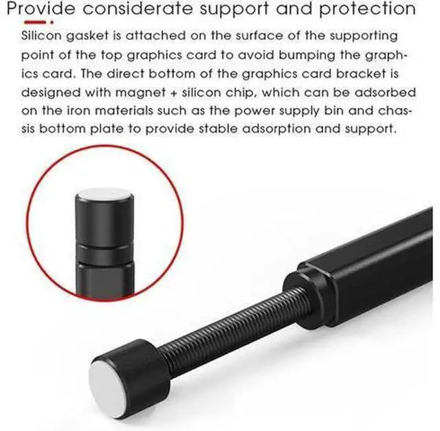 Alt view image 2 of 7 - GPU Support Bracket Graphics Card GPU Brace Support, Video Card Sag Holder Bracket Universal VGA Graphics Card Holder for Computer Cases GPU Stand Magnetic Graphics Card Bracket