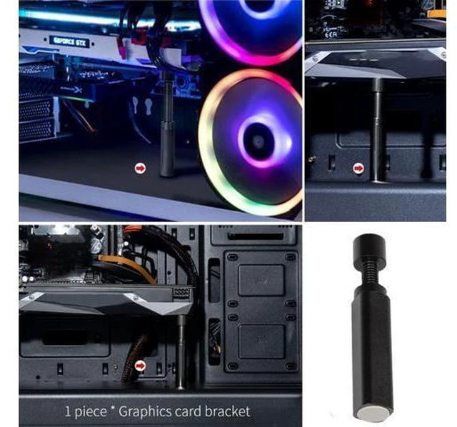 Alt view image 4 of 7 - GPU Support Bracket Graphics Card GPU Brace Support, Video Card Sag Holder Bracket Universal VGA Graphics Card Holder for Computer Cases GPU Stand Magnetic Graphics Card Bracket