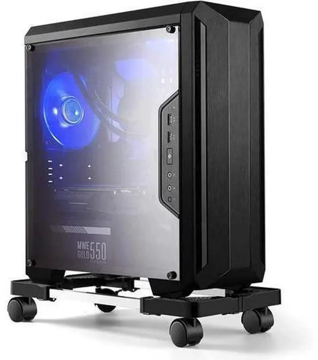 Main image of Computer Tower Stand,Adjustable Mobile CPU Stand with 4 Rolling Caster Wheels, PC Tower Stand Fits Most PC Under Desk-Black