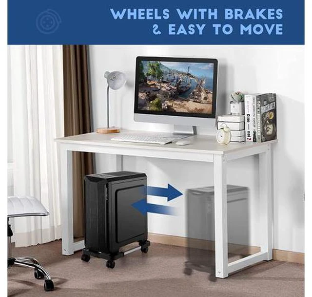 Alt view image 5 of 7 - Computer Tower Stand,Adjustable Mobile CPU Stand with 4 Rolling Caster Wheels, PC Tower Stand Fits Most PC Under Desk-Black