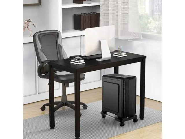 Alt view image 7 of 7 - Computer Tower Stand,Adjustable Mobile CPU Stand with 4 Rolling Caster Wheels, PC Tower Stand Fits Most PC Under Desk-Black