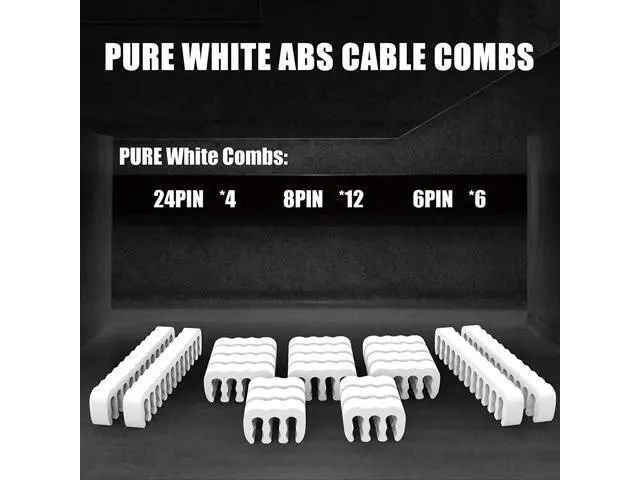 Alt view image 3 of 7 - PSU Cable Extension Kit 30CM Length with Cable Combs 1x24Pin/1x8Pin(4+4) EPS/2x8Pin(6P+2P) PCI-E/PC Sleeved Cable for ATX Power Supply(White)